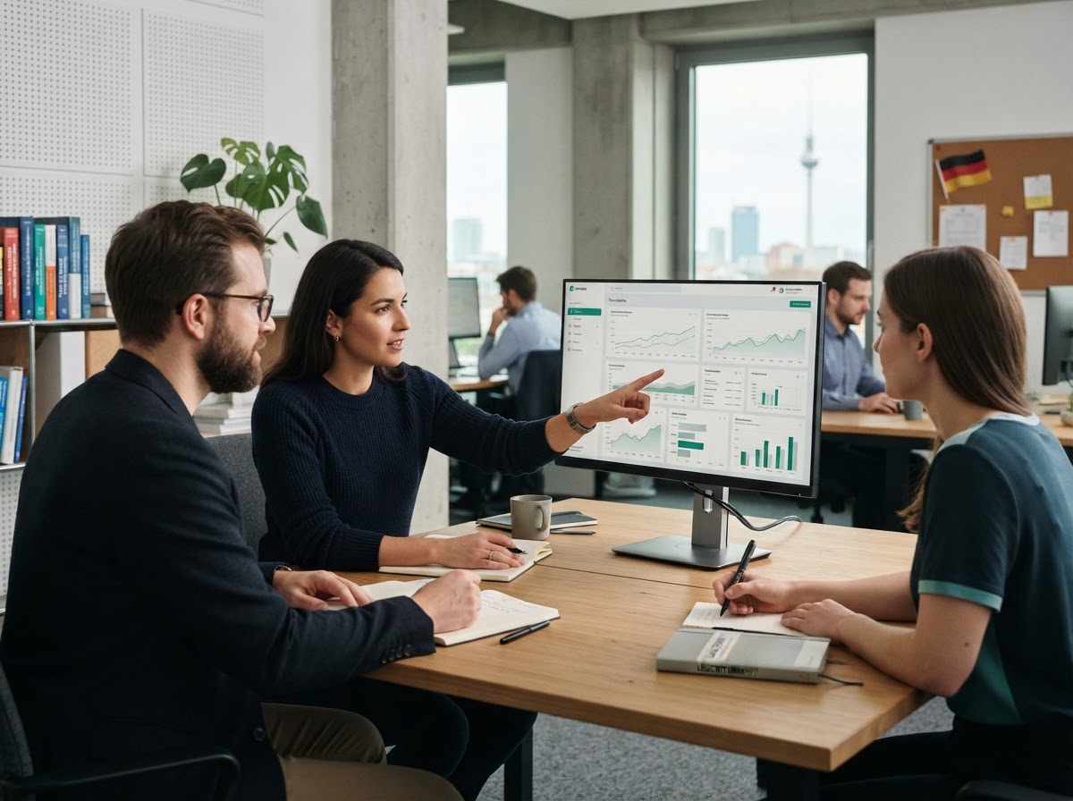 Capivelle AI team reviewing financial data patterns on screen